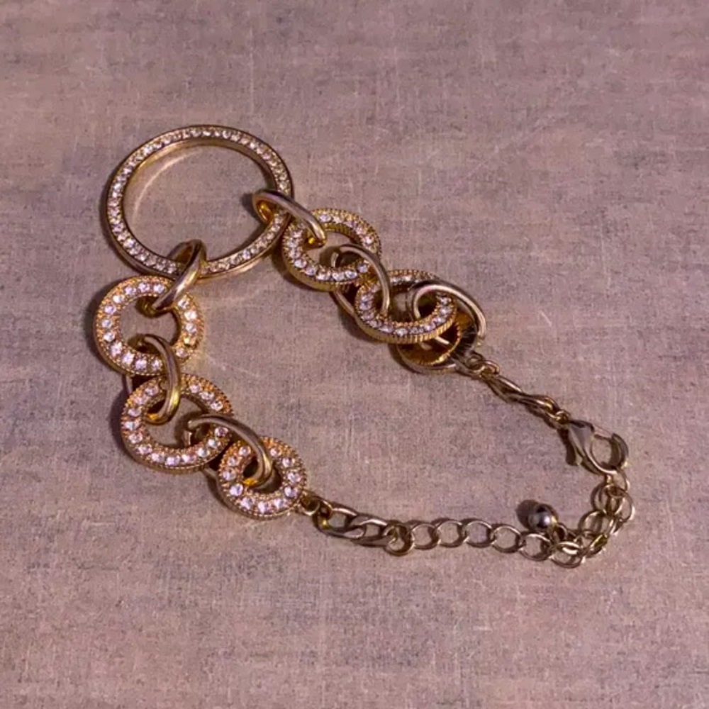 Royal Golden Crystal Ringed Bracelet